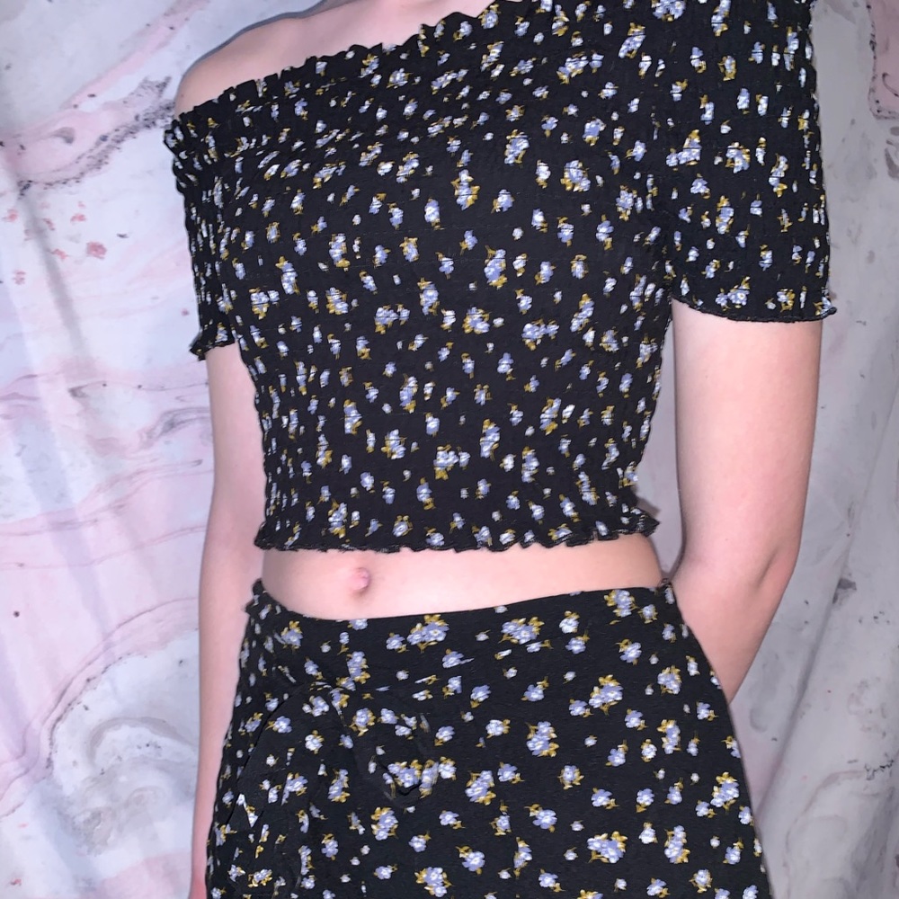 black floral shorts and top set